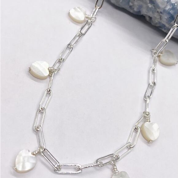 NEW FP x Luna Norte Heart Shaped Mother Of Pearl Anklet - Picture 6 of 14